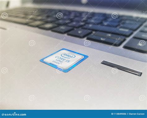 Photo of a Silver HP Laptop Bearing the Intel CORE I5 VPro Holographic Sticker Editorial Photo ...