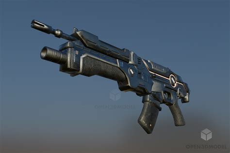 Futuristic Rifle Laser Gun Free 3d Model - .Dae - Open3dModel