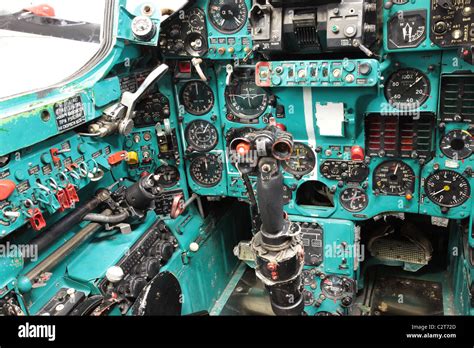 Cockpit control instrument panel of a captured Soviet Mig 23 Flogger Instrument panel to entire ...