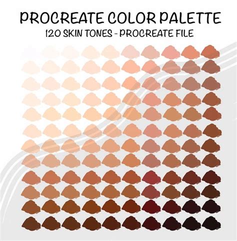 Skin Tones Procreate Color Palette: Face Portrait Art Nude Makeup Contouring Shades Lipstick ...