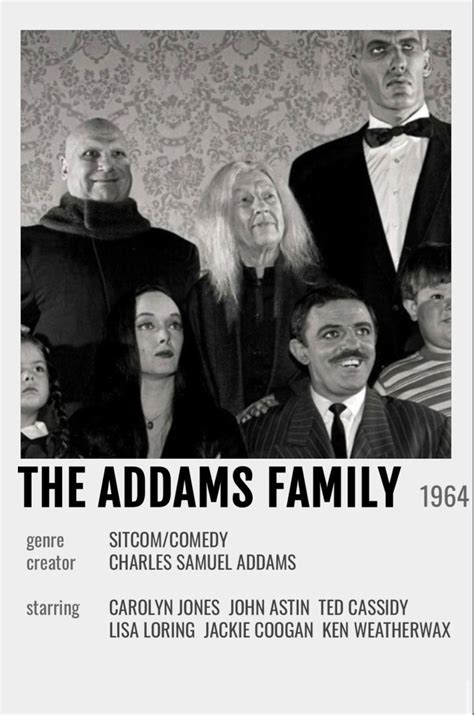 Minimalistic Tv Show Poster The Addams Family 1964, Ted Cassidy, John Astin, Comedy Genres ...