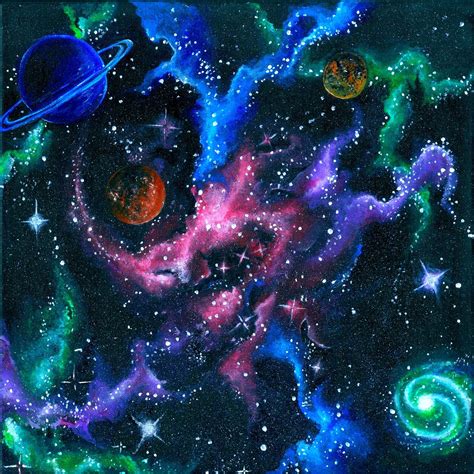 Items similar to Acrylic Outer Space Galaxy Painting Print on Etsy | Art spatial, Peinture de ...