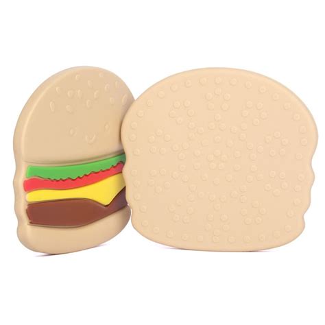 Silicone baby chew toys hamburger, wholesale baby gift silicone toys ...