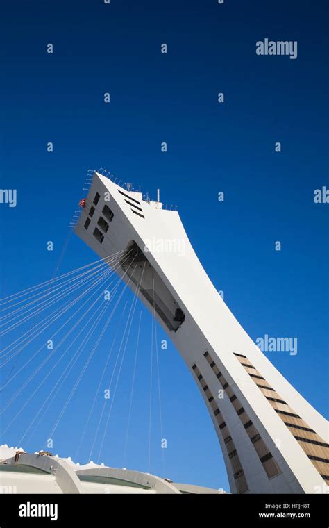 The Montreal Tower at Olympic Stadium park, Montreal, Quebec, Canada ...