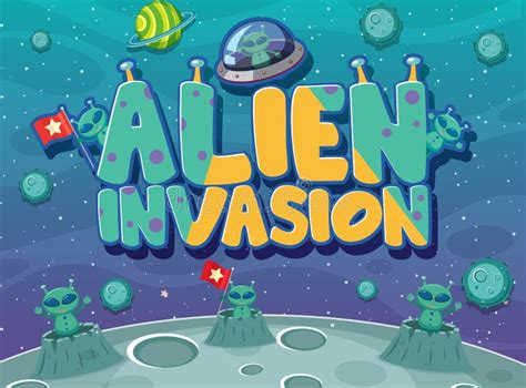 Poster Design with Alien Invasion Theme Stock Vector - Illustration of ...