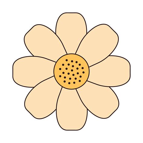 Groovy daisy flower. Retro chamomile 60s 70s clipart. 22942046 Vector ...