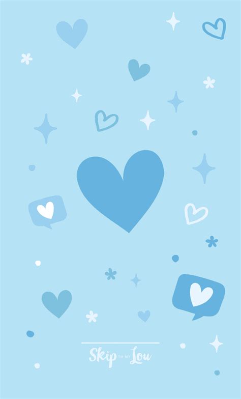 Free Blue Heart Wallpaper For Phone and Computer | Skip To My Lou