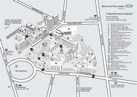 St Barts Hospital Map - East Wing Building Guide Accessable - Barts ...