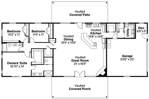 small ranch floor plans | Ranch House Plan - Ottawa 30-601 - Floor Plan | Jake's Projects ...