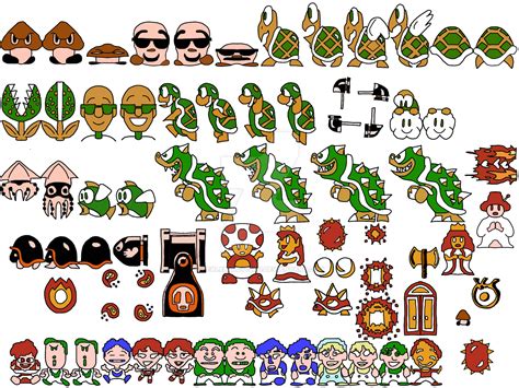 Super Mario Bros. Redrawn sprite sheet 1 by Real6Buddy7bro on DeviantArt