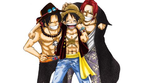 Download One Piece Desktop Luffy Shanks Ace Wallpaper | Wallpapers.com