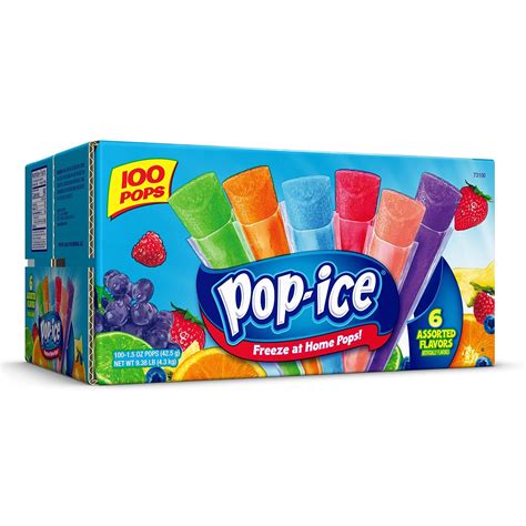 Amazon.com: Pop Ice Assorted Flavors Popsicles,1.5 Ounce (Pack of 100) : Grocery & Gourmet Food