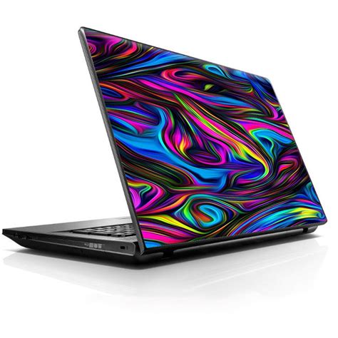 Laptop Notebook Universal Skin Decal Fits 13.3" To 16" / Neon Color Swirl Glass - Walmart.com