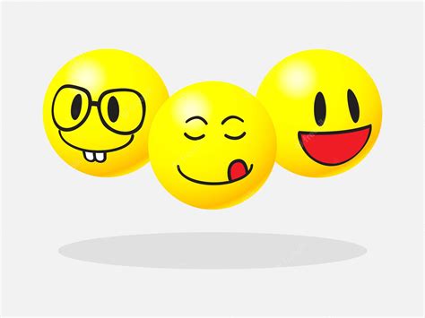 Premium Vector | Three yellow emoji faces for social media.