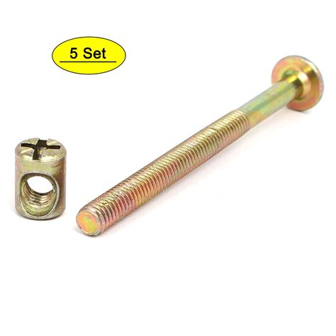 15 Sets POWERTOOL M6 Barrel Nuts Bolts 45MM Hex Socket Screw Zinc Plated Allen Head Furniture ...