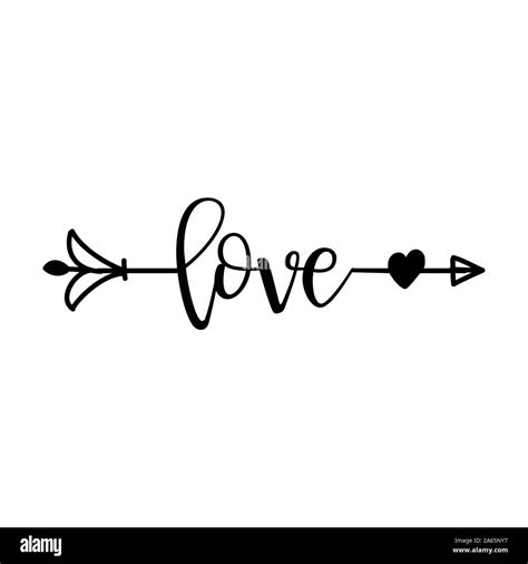 'love' in boho arrow - lovely lettering calligraphy quote. Handwritten tattoo, ink design or ...