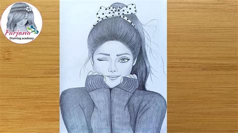 Cute Girl Pencil Sketch