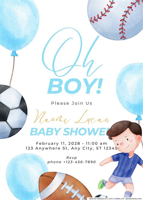 22+ Sports Fanatics Baby Shower Invitation Templates | Beeshower