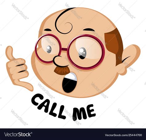 Funny human emoji with call me sign on white Vector Image