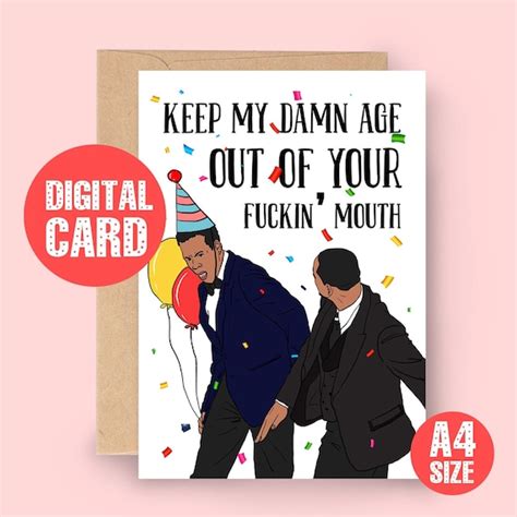 Will Smith Slap Funny Birthday Card Chris Rock Meme Card - Etsy