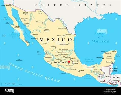 Mexico Map With Capitals