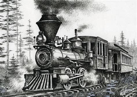 22 best Old Steam train drawings images on Pinterest | Steam locomotive ...