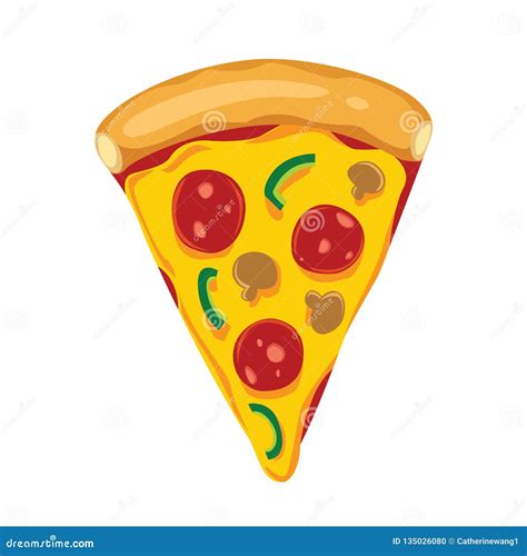 Pizza Slice from Above Cartoon Illustration Stock Vector - Illustration ...