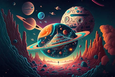 Science fiction wallpaper and cosmic art | Premium AI-generated image