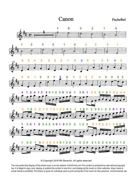 Beginner Violin Sheet Music