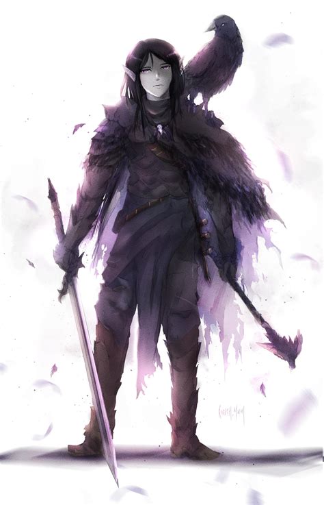 [OC] [ART] Bladesinger of the Raven Queen : r/DnD