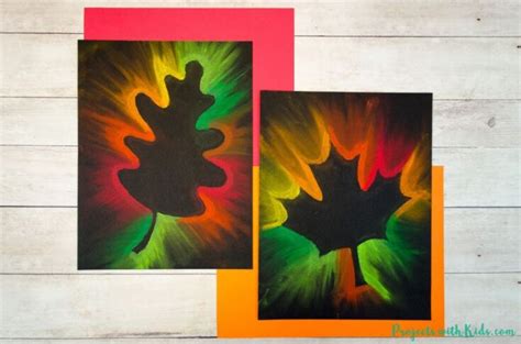 Gorgeous Fall Leaf Chalk Pastel Art Kids Can Make - Projects with Kids