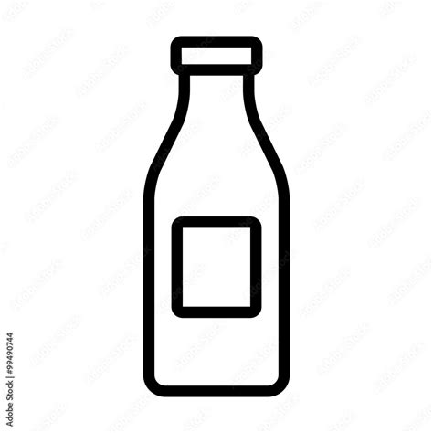 Milk bottle container line art icon for apps and websites Stock Vector | Adobe Stock