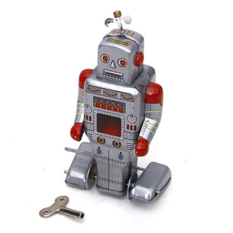 Kids Collectible Wind Up Robot Model Tin Toy Walking w/ Key for Fun Toy Gifts – Classic ...