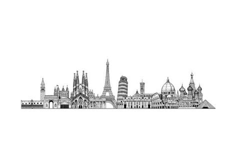 Cityscape Drawing, Skyline Drawing, Europe Landmarks, London Landmarks ...