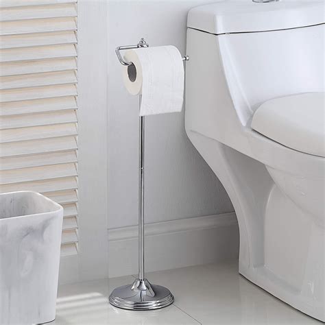 SunnyPoint Bathroom Free Standing Toilet Tissue Paper Roll Holder Stand with Reserve Function ...