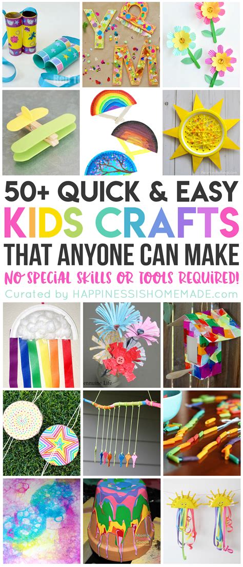 50+ Quick & Easy Kids Crafts that ANYONE Can Make! - Happiness is Homemade