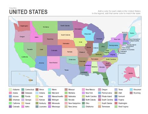 Printable Map Of The United States To Color - Printable US Maps