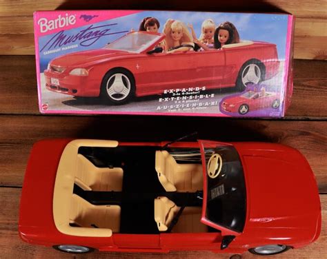 Vintage Mattel Barbie Car Red Mustang Cabriolet Stretchlimosine 1994 V6 ...