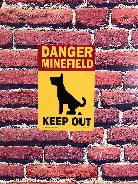 Funny Dog Sign Danger Minefield Poop Zone Metal Sign | Etsy