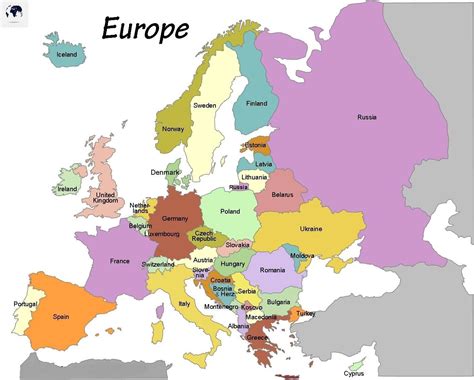 Free Labeled Europe Map with Countries & Capital - Blank World Map Eastern Europe Map, World Map ...