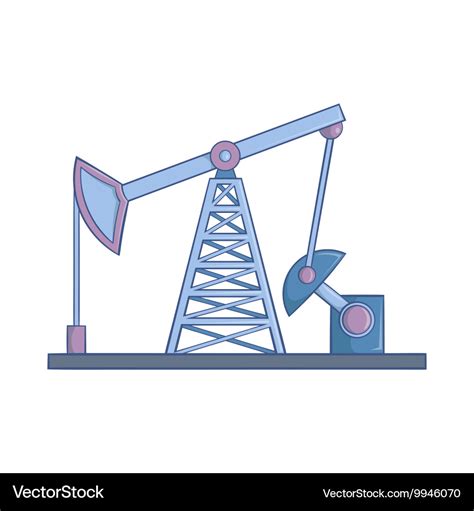 Oil rig icon cartoon style Royalty Free Vector Image