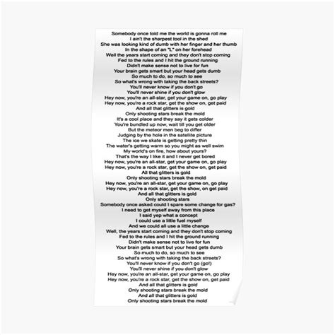 "All Star Lyrics" Poster for Sale by yamanos | Redbubble