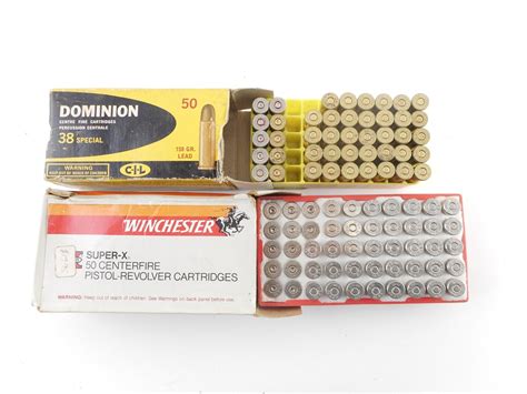 WINCHESTER 38 S&W AMMO, DOMINION 38 SPECIAL AMMO - Switzer's Auction & Appraisal Service