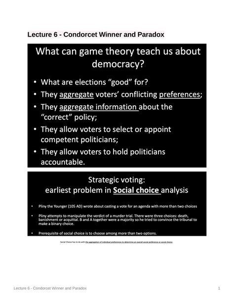 Condorcet Winner and Paradox notes | BASC0017 - Interdisciplinary Game ...