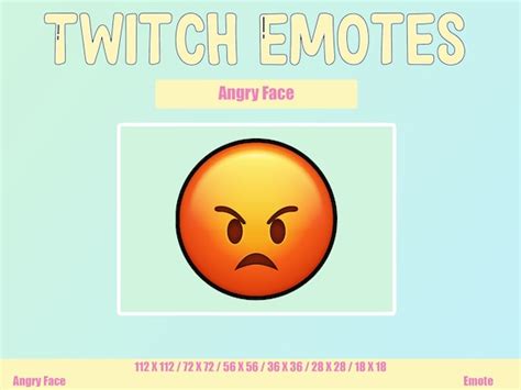 Twitch Emote Angry Face Emoji Funny Meme Emote Cartoon - Etsy