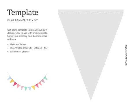 7.5x10 Flag Banner Template Bunting Template | Etsy