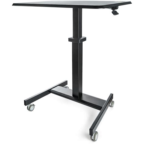 StarTech.com Mobile Standing Desk - Portable Sit Stand Ergonomic Height Adjustable Cart on ...