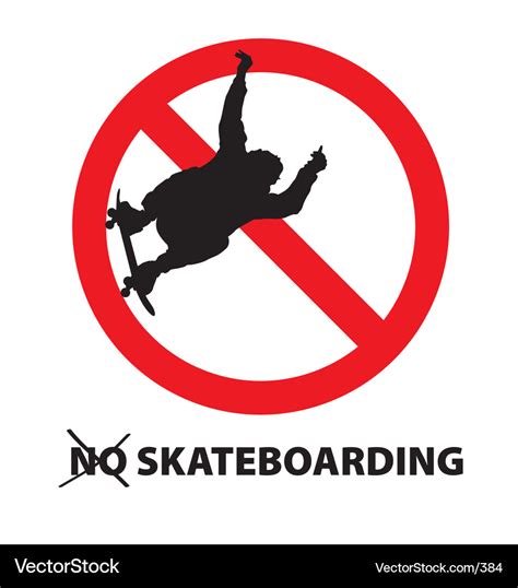 No skateboarding Royalty Free Vector Image - VectorStock