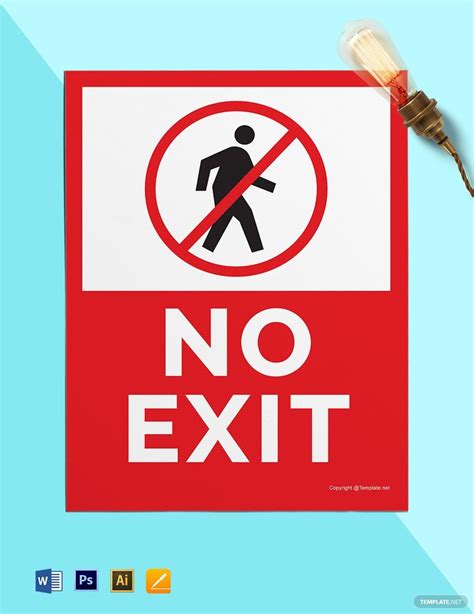 No Exit Sign Template in Word, PSD, Pages, Illustrator - Download ...