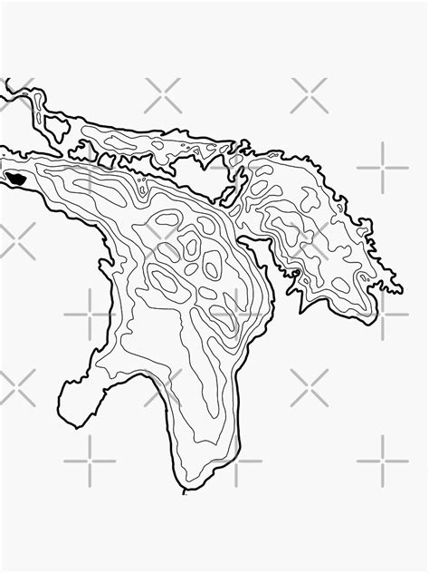 "Lake Huron Depth Map" Sticker for Sale by Abbey Hull | Redbubble